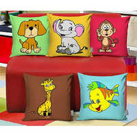 Elephant Printed Cotton Cushion Cover