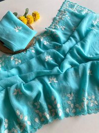 shimmer georgette saree