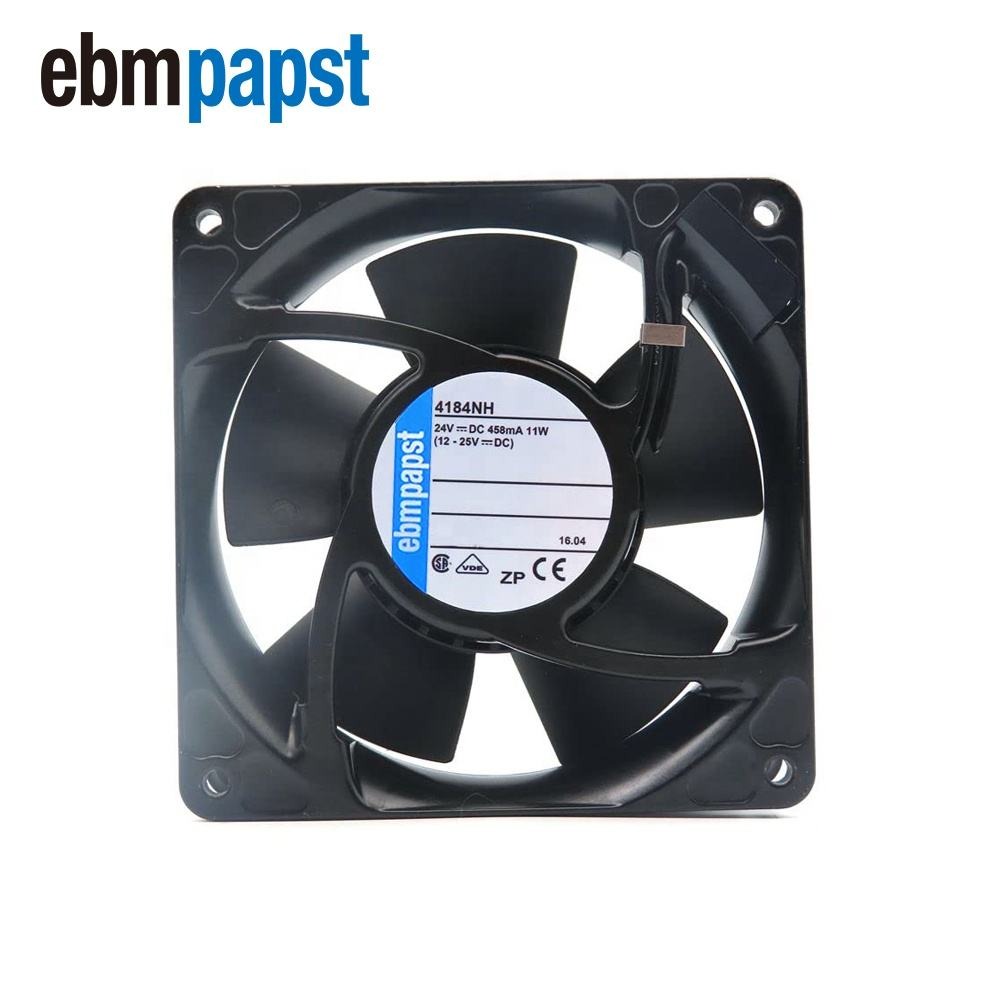 ebmpapst 4184NH 120*120*38mm 12038 12cm 24V DC 11W 0.458A 4400RPM Ball Bearing Cabinet Inverter Metal Frame Axial Cooling Fan