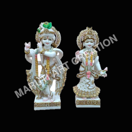 Radha Krishna Statue - Color: White