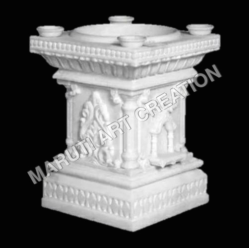 White Marble Tulsi Stand - Size: Various