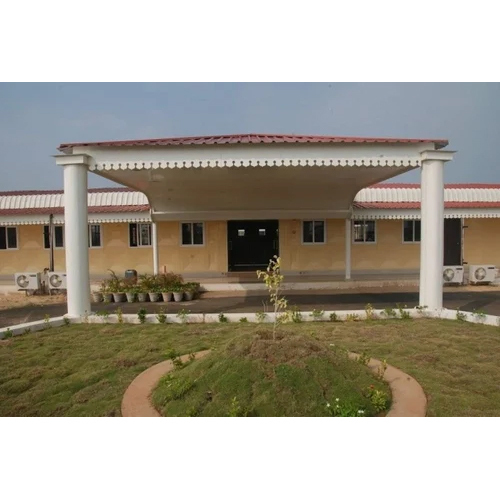 3500sq Feet Prefabricated Guest House - Color: White Red