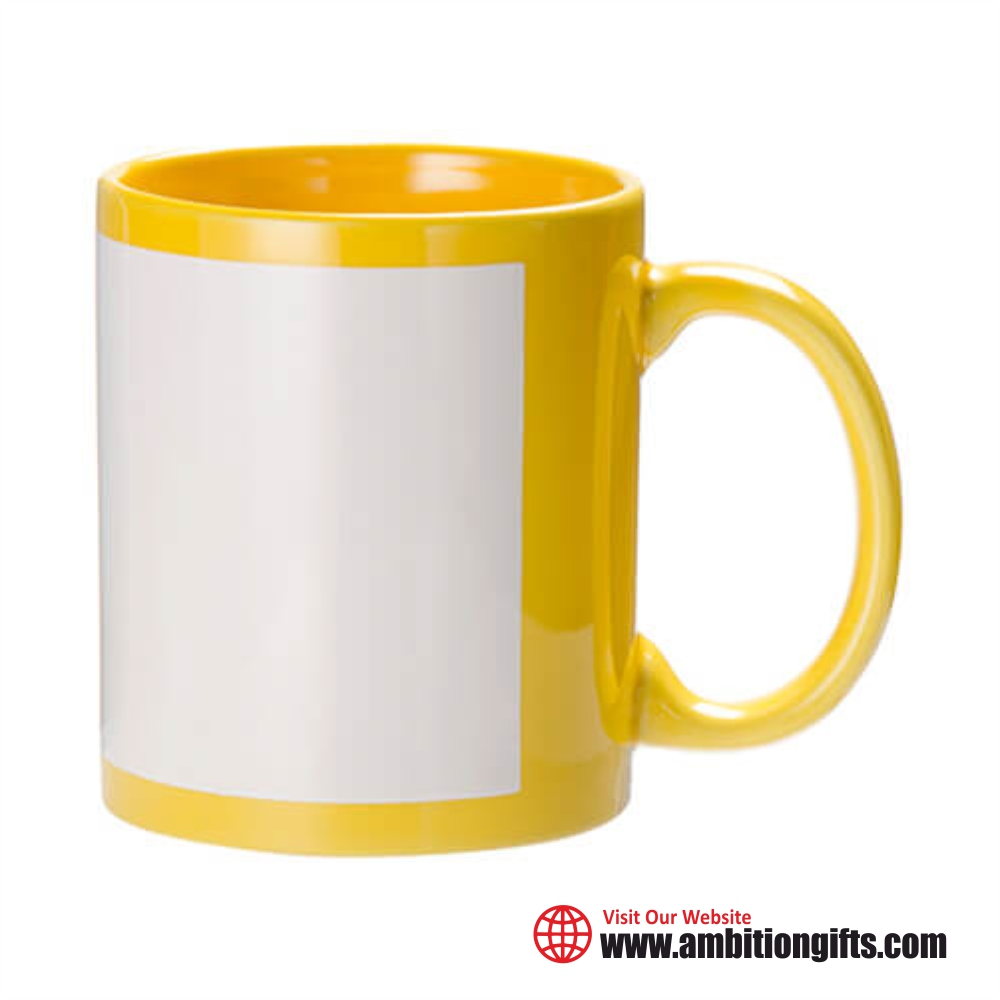 Sublimation Red and Blue Patch Mugs, Sublimation Patch Cup