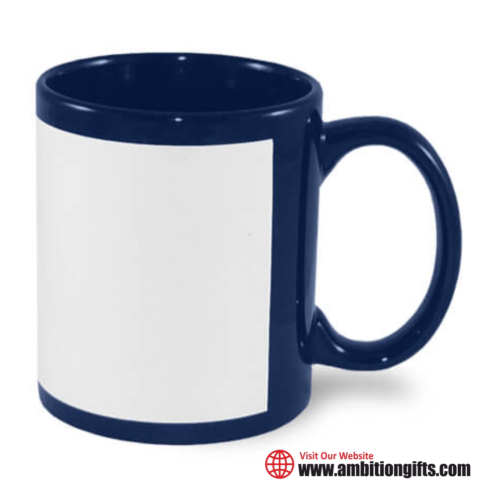Sublimation Red and Blue Patch Mugs, Sublimation Patch Cup