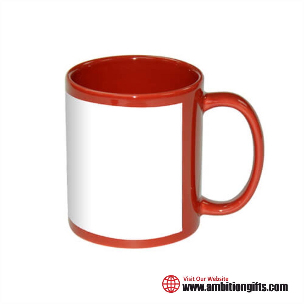 Sublimation Red and Blue Patch Mugs, Sublimation Patch Cup