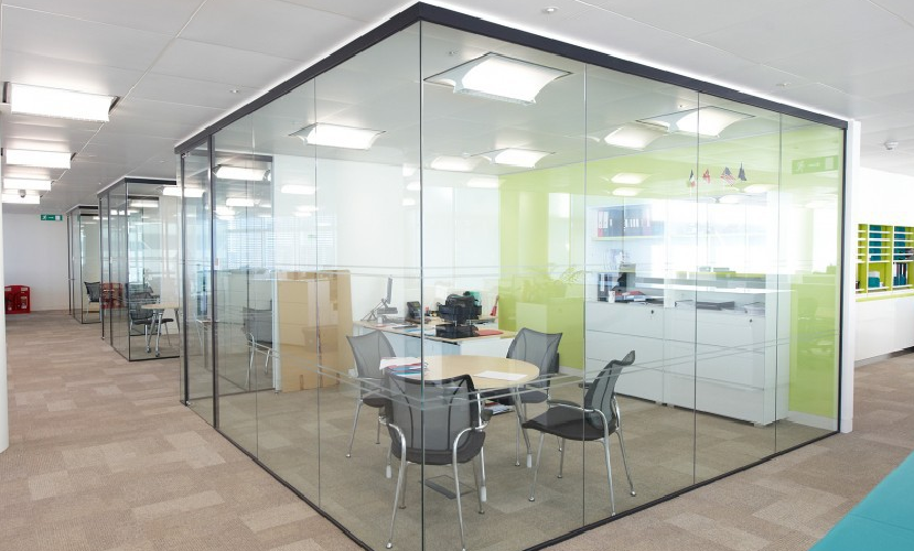 Slim Aluminium Office Partition - Color: Anodized