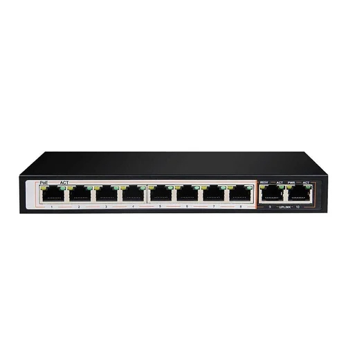 Gait Tech 8 Port Poe Switch With 2 Uplink - Power Consumption: 25 Watt (W)