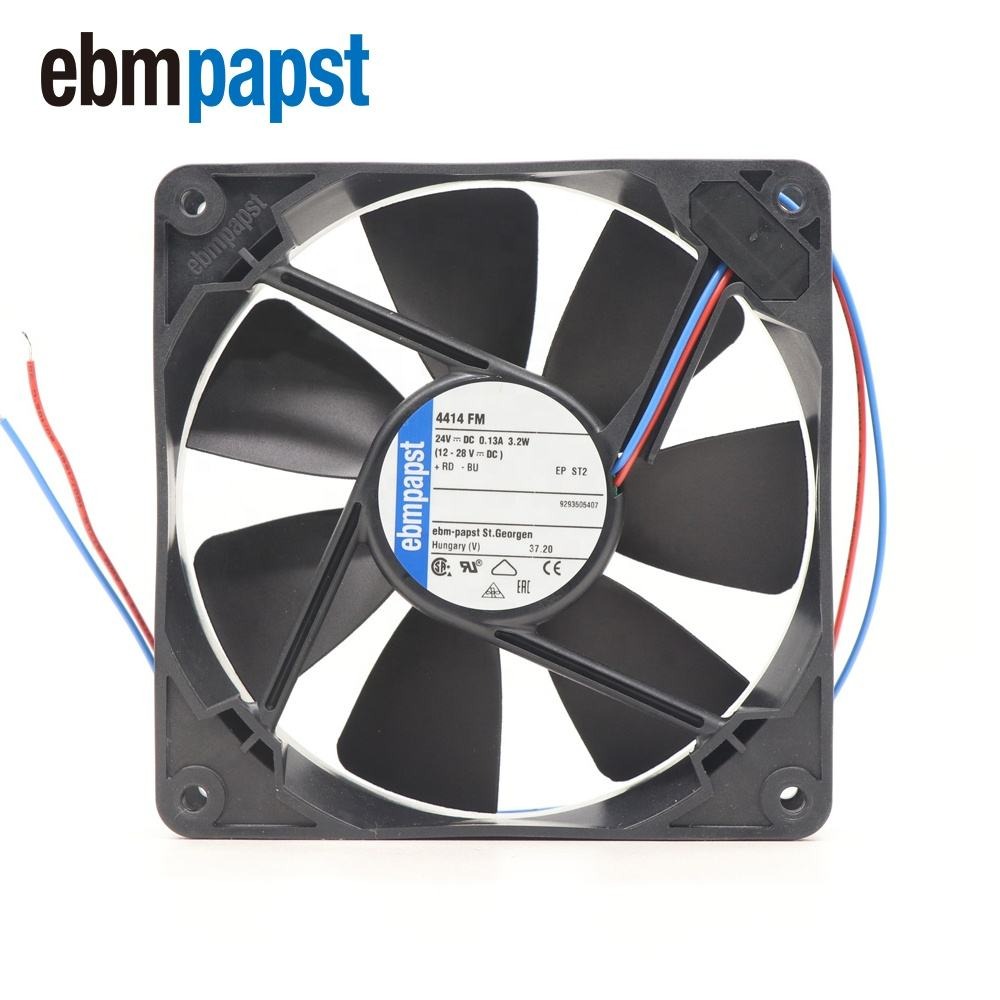 ebmpapst 4414FM 24V DC 2.4CFM 12cm 3.1W 38dBA 140m3/h 119X119X25.4mm Medical Equipment IT/ Telecom Compact Axial Cooling Fan