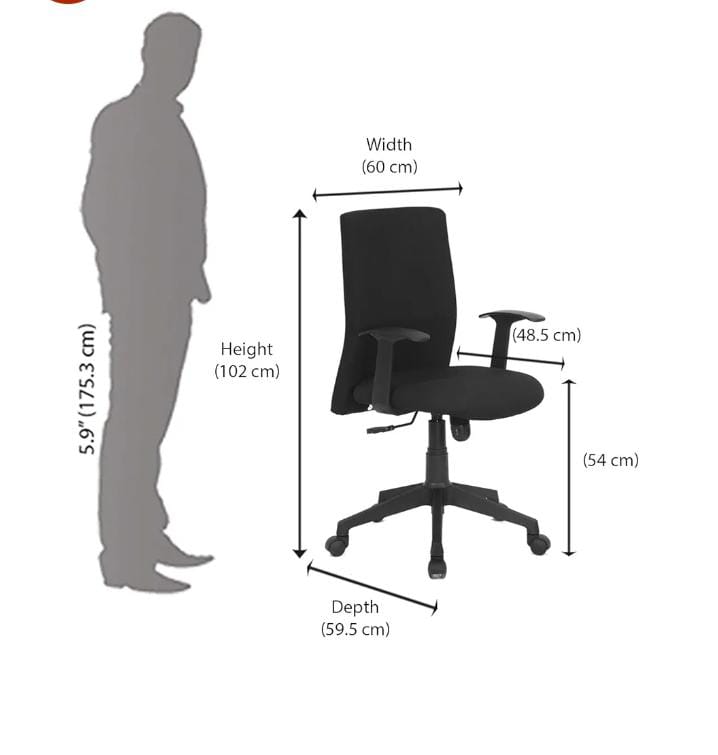NILKAMAL OPTIMA FABRIC OFFICE CHAIR ( MED BACK) 