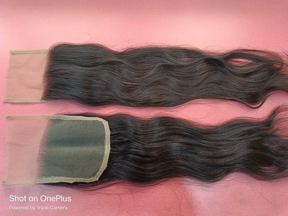 Black Swiss Lace Straight Human Hair Closure