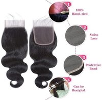 4x4 Lace Closure Human Hair Body Wave HD Lace Closure 14 Inch Free Part 100% Brazilian Virgin Human Hair Extensions