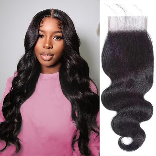 4x4 Lace Closure Human Hair Body Wave HD Lace Closure 14 Inch Free Part 100% Brazilian Virgin Human Hair Extensions