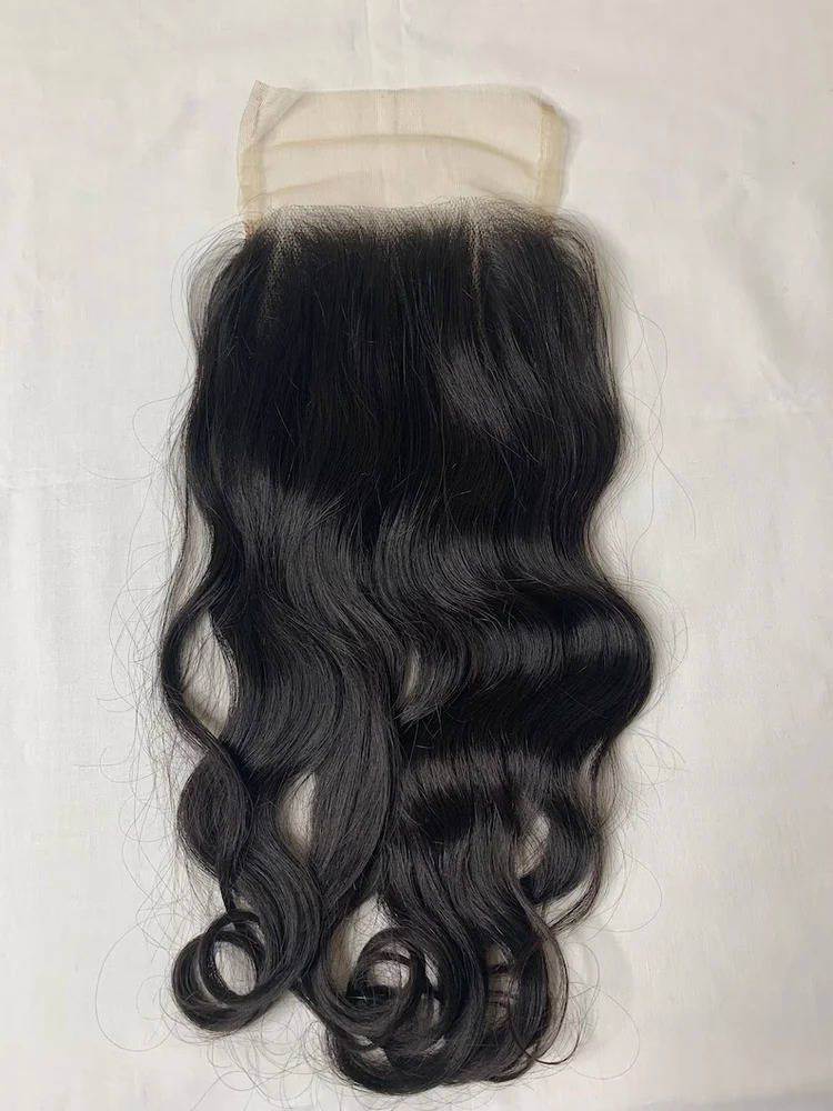 Indian 100% Human Hair 5X5 Lace Closure Wavy Hair