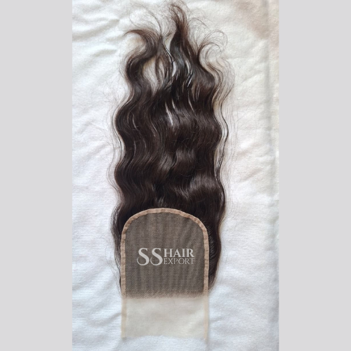 6x6 Closure Sew In Side Part with Free Part Indian Wavy Human Hair For Wigs Salon