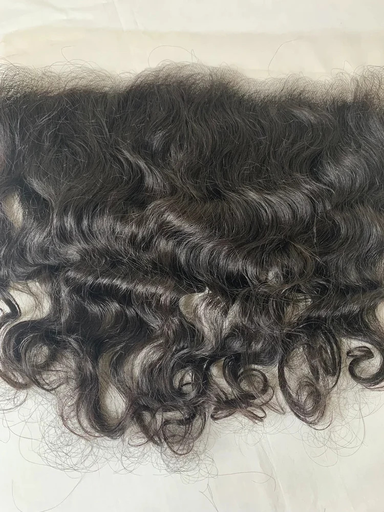 Indian Unprocessed Temple Human Hair 13X4 Transparent Lace Frontal Weave