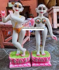 Premium Marble Iskcon Radha Krishna Statue - White Marble, Size Range: 1 To 8 Feet | Ideal For Home & Temple Decor