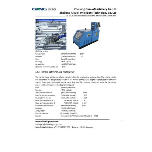 A330 Paper Bag Making Machine With Flat Handle - Automatic Grade: Fully Automatic