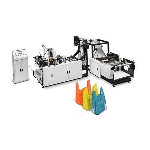 W कट नॉन वॉवन बैग बनाने की मशीन