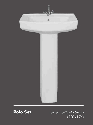 Polo set wash basin with pedestal