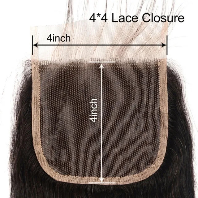 4*4 Straight HD Undetectable Transparent Lace Hair Lace Closure Part Natural Color Human Unprocessed Hair