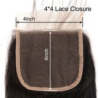 4*4 Straight HD Undetectable Transparent Lace Hair Lace Closure Part Natural Color Human Unprocessed Hair