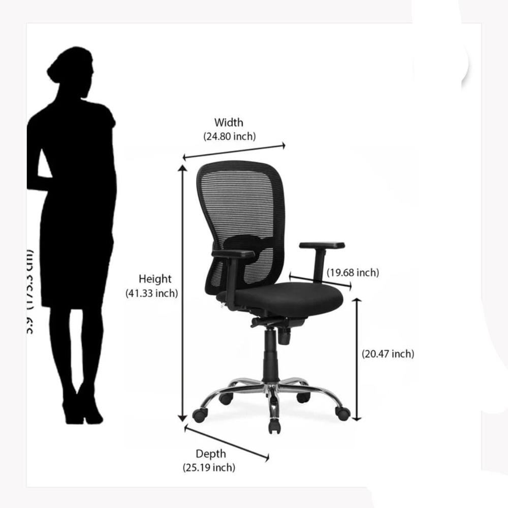 NILKAMAL ALBA MESH OFFICE CHAIR (MED BACK) 