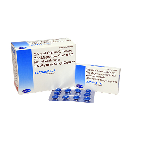 Calcitriol, Calcium Carbonate, Zinc, Magnesium, Vitamin K27, Methylcobalamin & L-Methylfolate Softgel Capsules