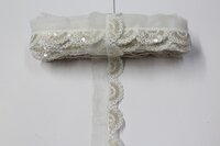 Whitr Cutwork Sequence Lace