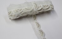 Whitr Cutwork Sequence Lace