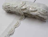Whitr Cutwork Sequence Lace