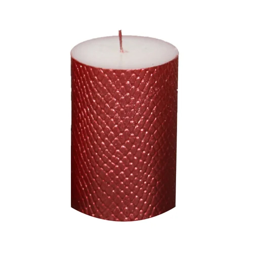 Red Printed Scented Pillar Candles