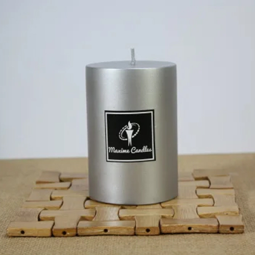 6inch Silver Scented Pillar Candles