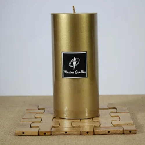 7inch Golden Scented Pillar Candles