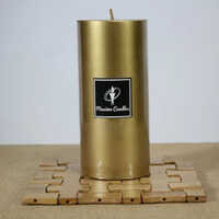 7inch Golden Scented Pillar Candles