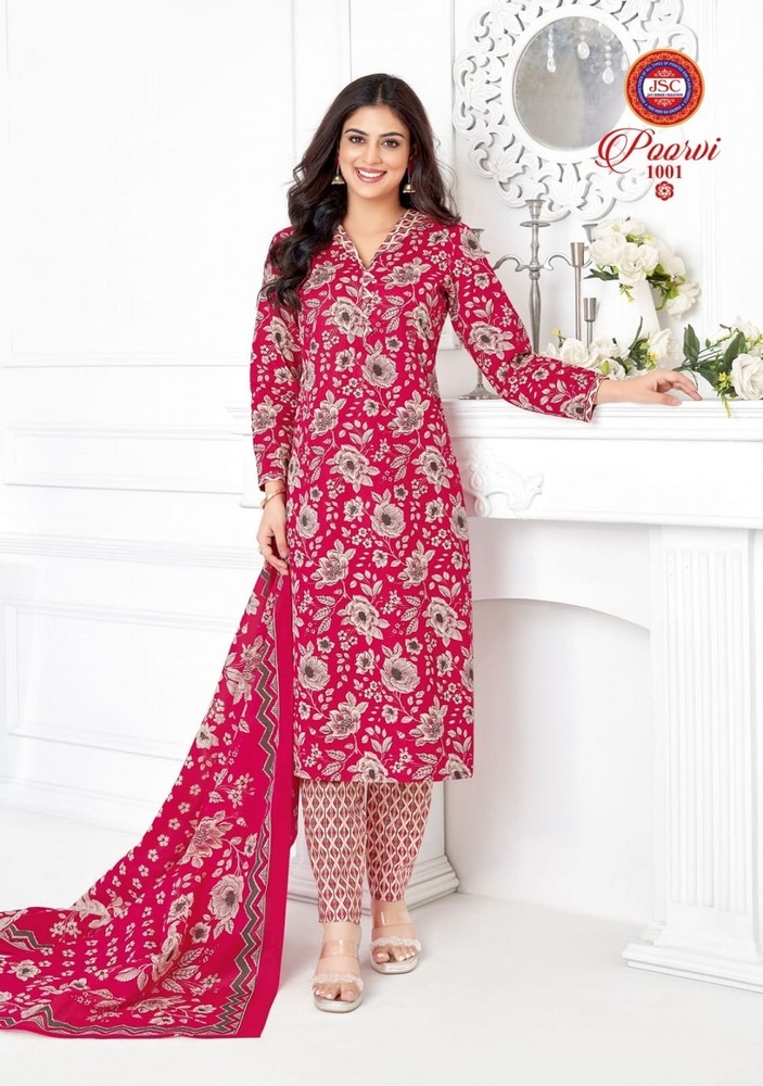 Jsc Poorvi Vol-1  Dress Material