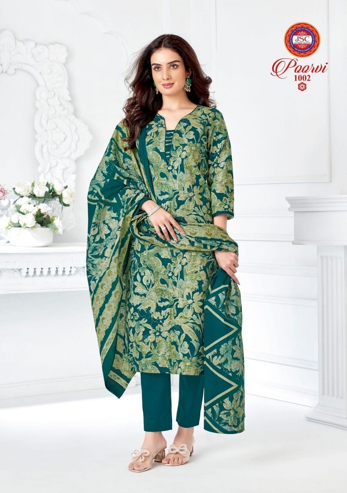 Jsc Poorvi Vol-1  Dress Material