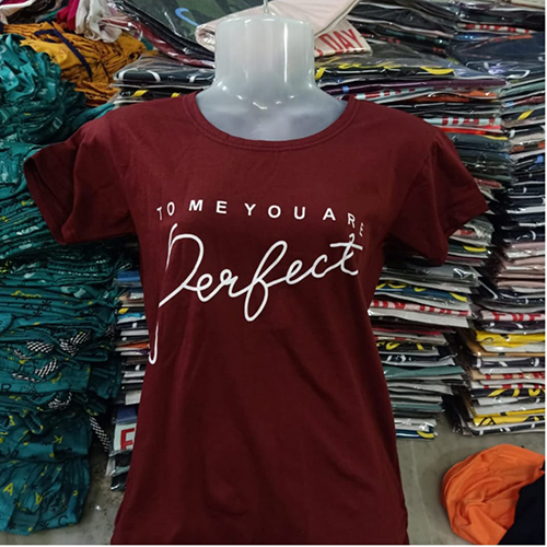 Lycra Half Sleeve Ladies T-Shirts - Color: Multicolor