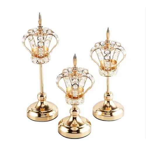 Wedding Candlestick Glass Metal Candle Holder