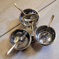 Stainless Steel Triple Chutney Serving Bowls Set