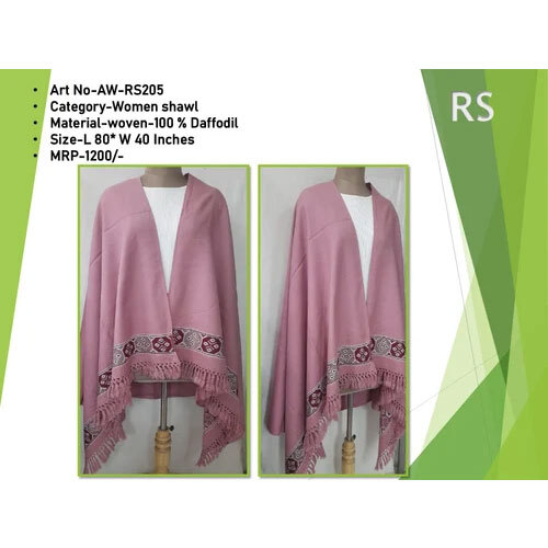 Aw Rs205 Woolen Shawls - Color: Pink