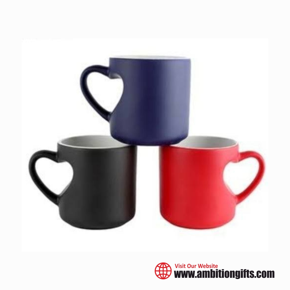 Sublimation Magic Mug Heart Cut Handle