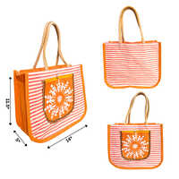14x12x5 8 GSM Orange Canvas Jute Bag