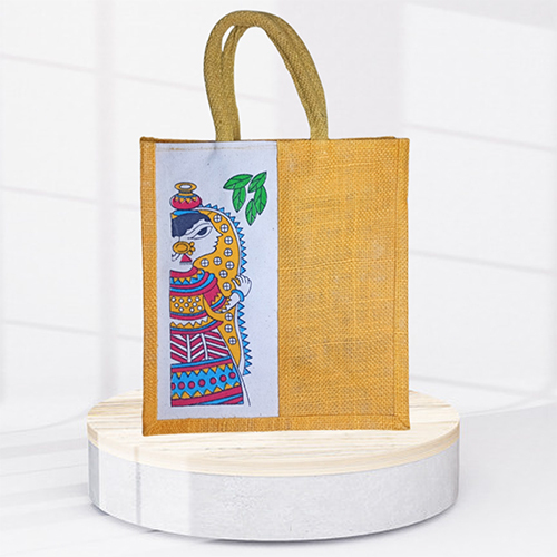 10x11x5 8 GSM Yellow Canvas Jute Bag