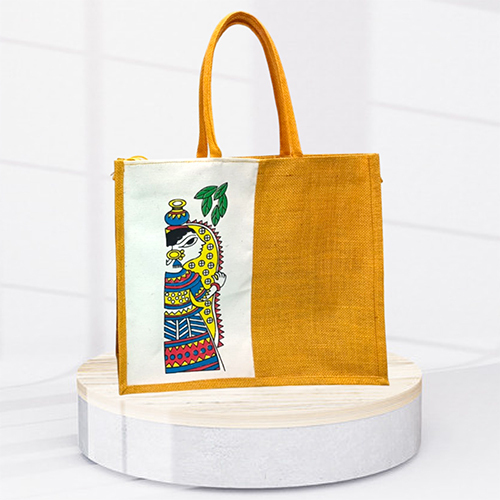 14x15.5x5 8 GSM Yellow Canvas Jute Bag