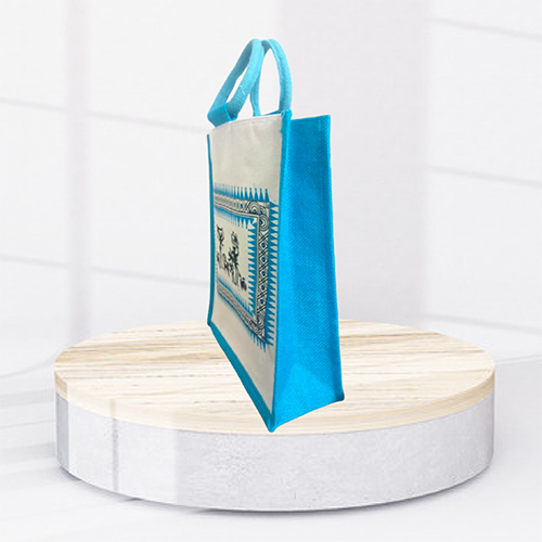 Blue Canvas Jute Bag