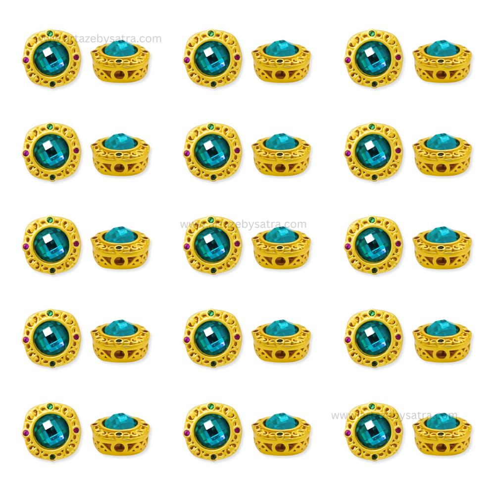 Brass Stone Beads | High Quality | Size : 10mm | Qty : 4pcs