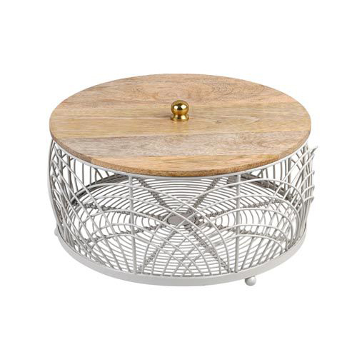 Fruit Round Basket - Color: Silver