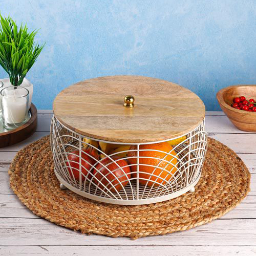 Fruit Round Basket - Color: Silver