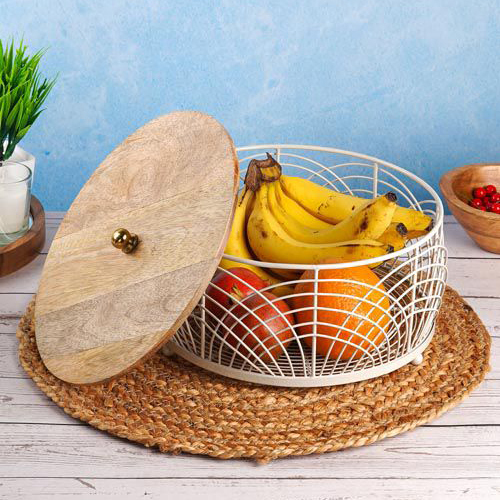 Fruit Round Basket - Color: Silver