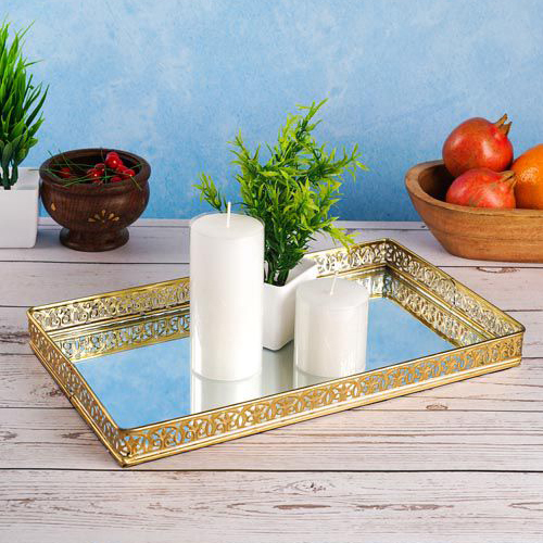 Rectangle Gold Pated Perfume Tray